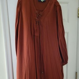 Denim 24/7 Rust Long Sleeve Dress